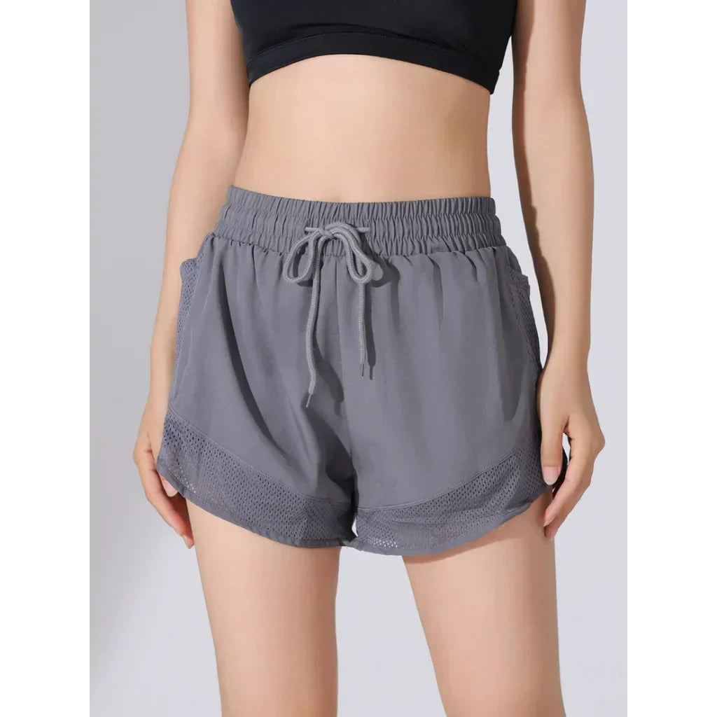 Women's Athletic Running Shorts High Waist Mesh Lined