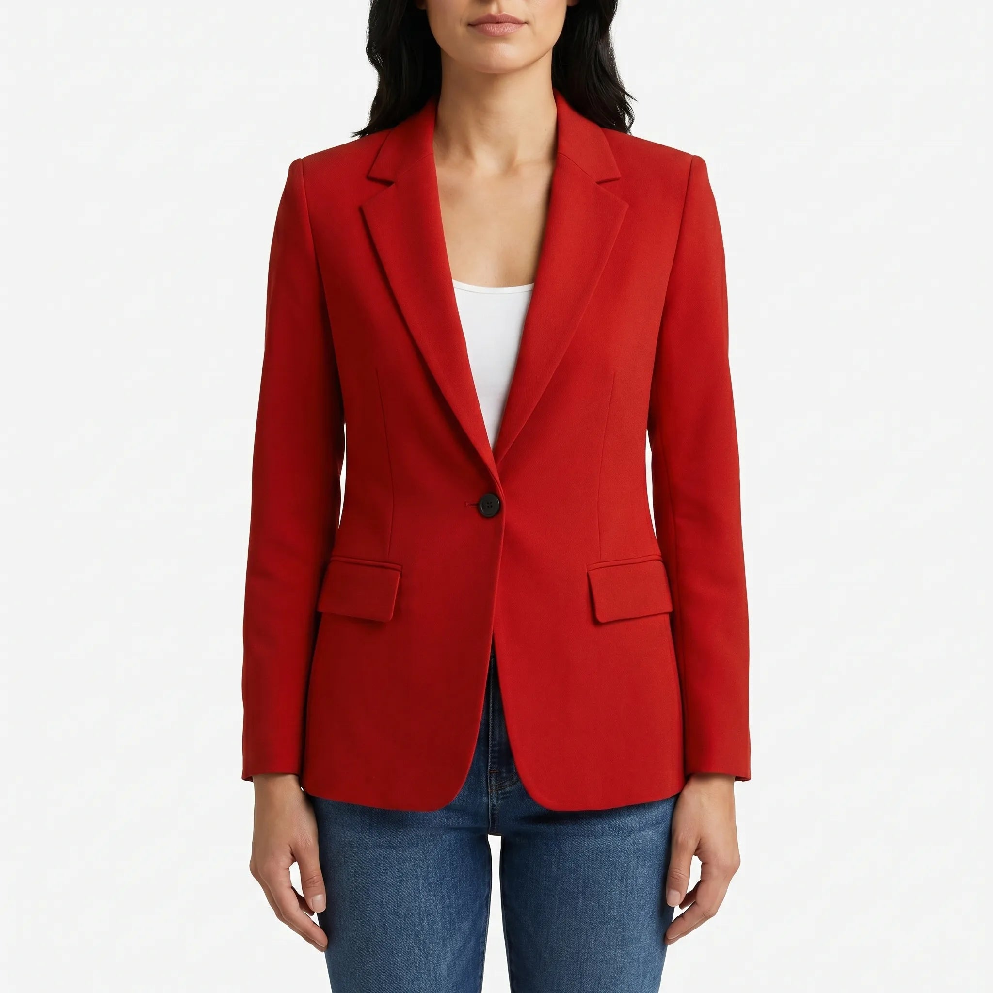 Women's Blazer Jacket Single Button Notch Lapel Fitted