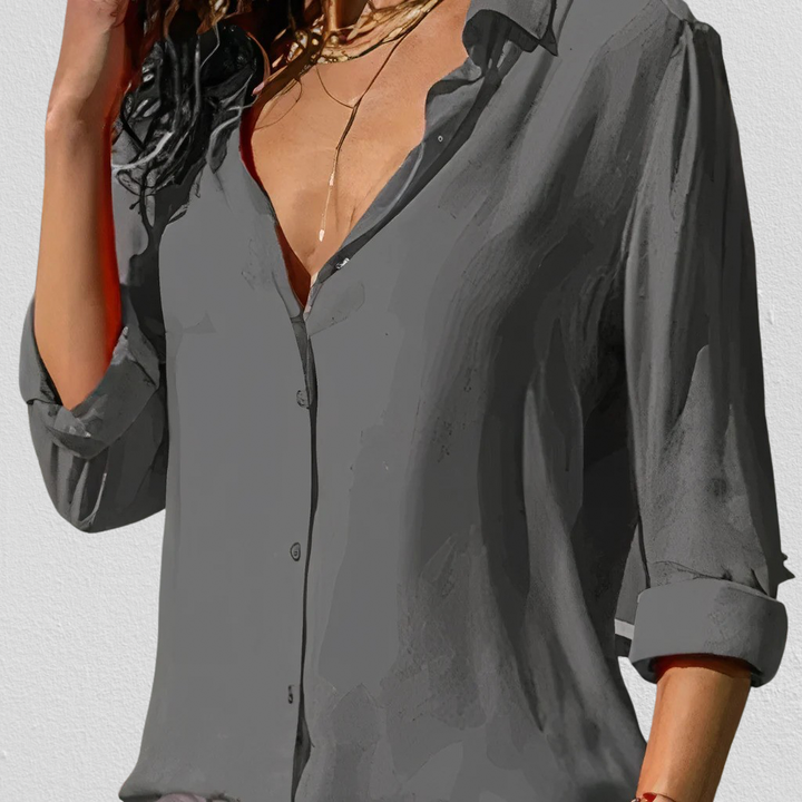 Women's Button Up Long Sleeve Blouse Collared