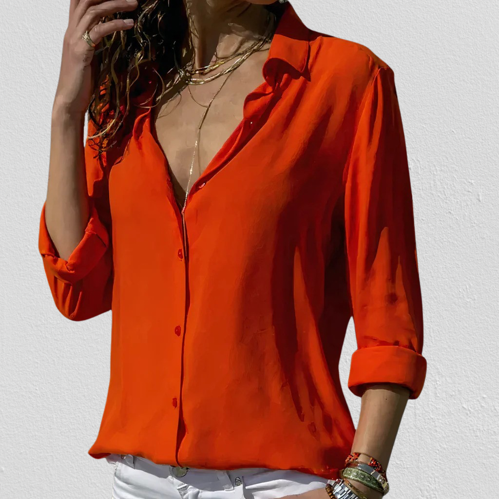 Women's Button Up Long Sleeve Blouse Collared