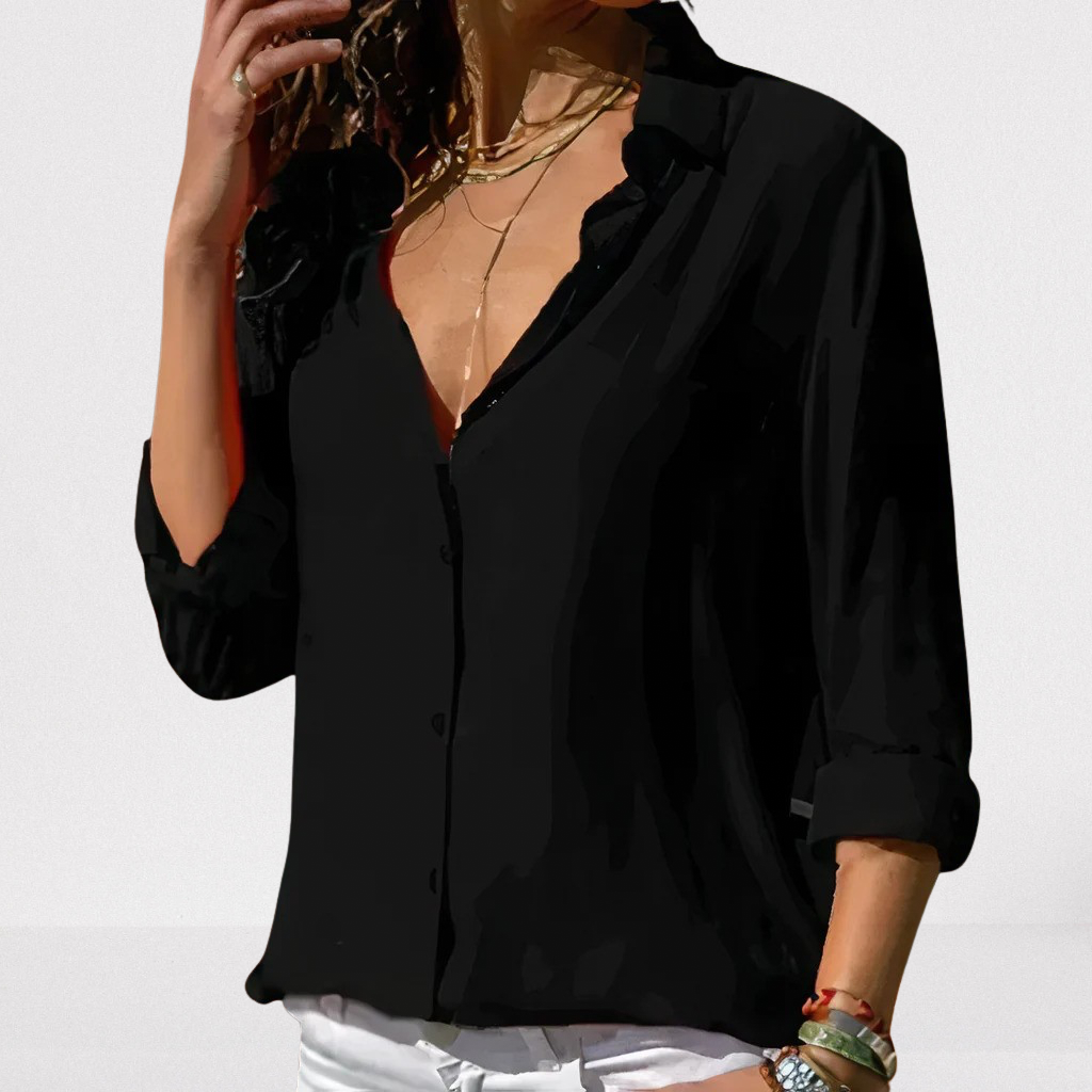Women's Button Up Long Sleeve Blouse Collared