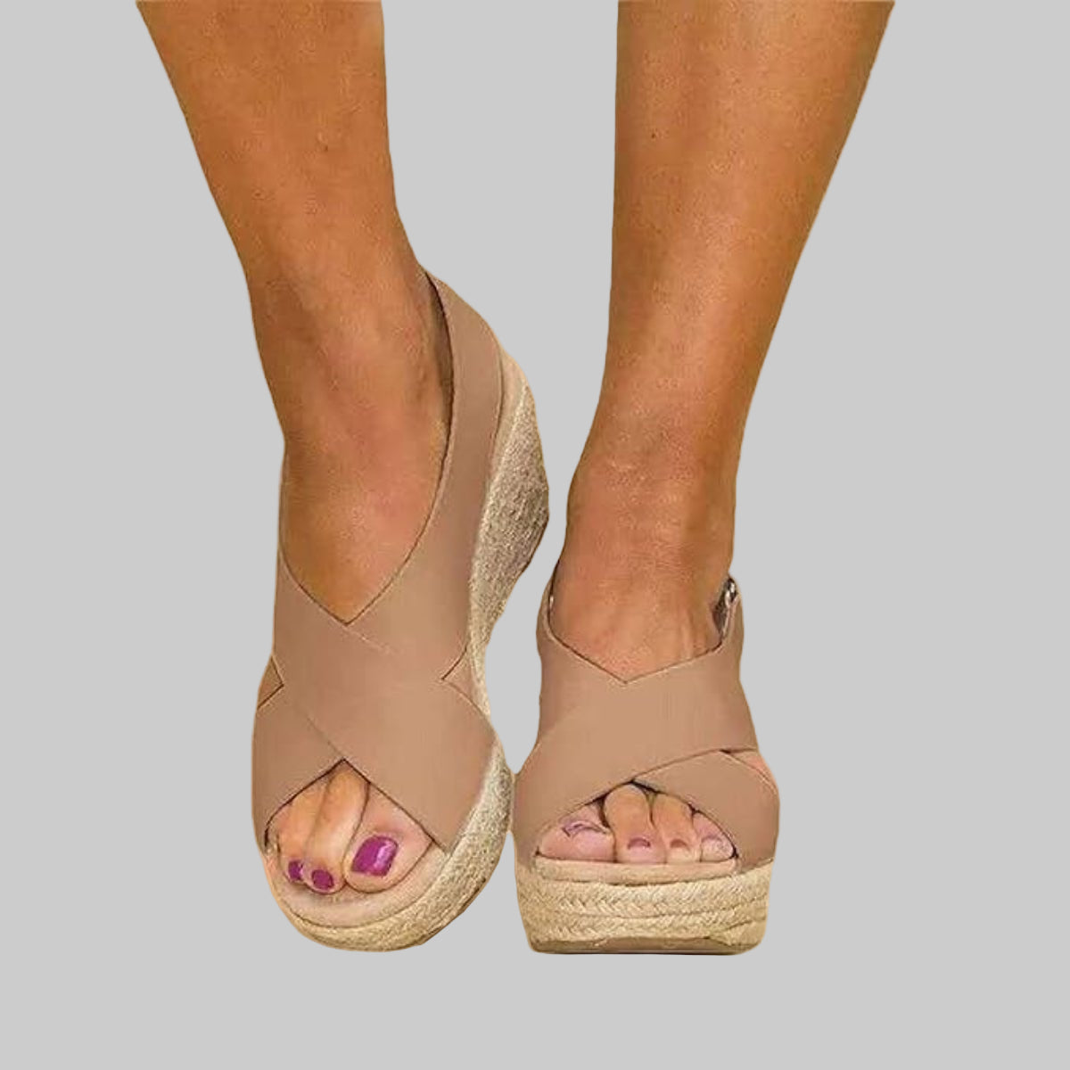 Women's Espadrille Wedge Sandals Cross Strap Slingback Open Toe