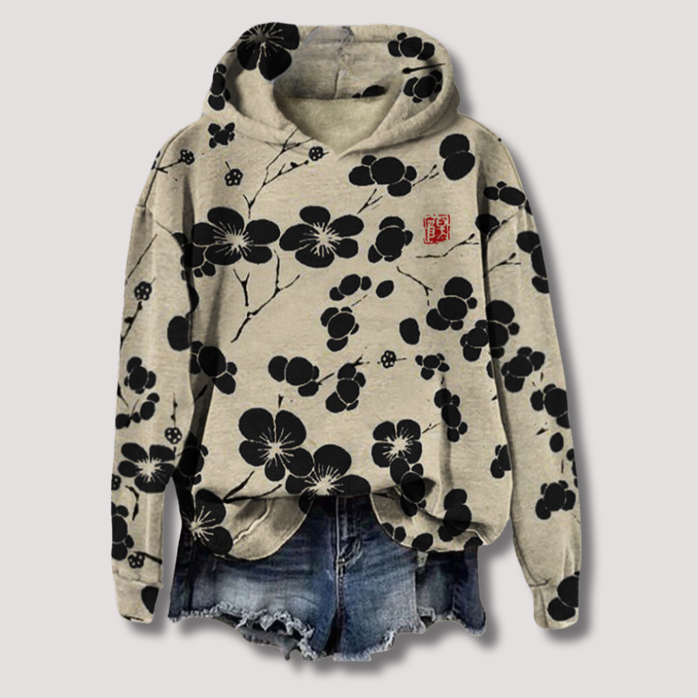 Women's Floral Print Oversized Hoodie Sweatshirt