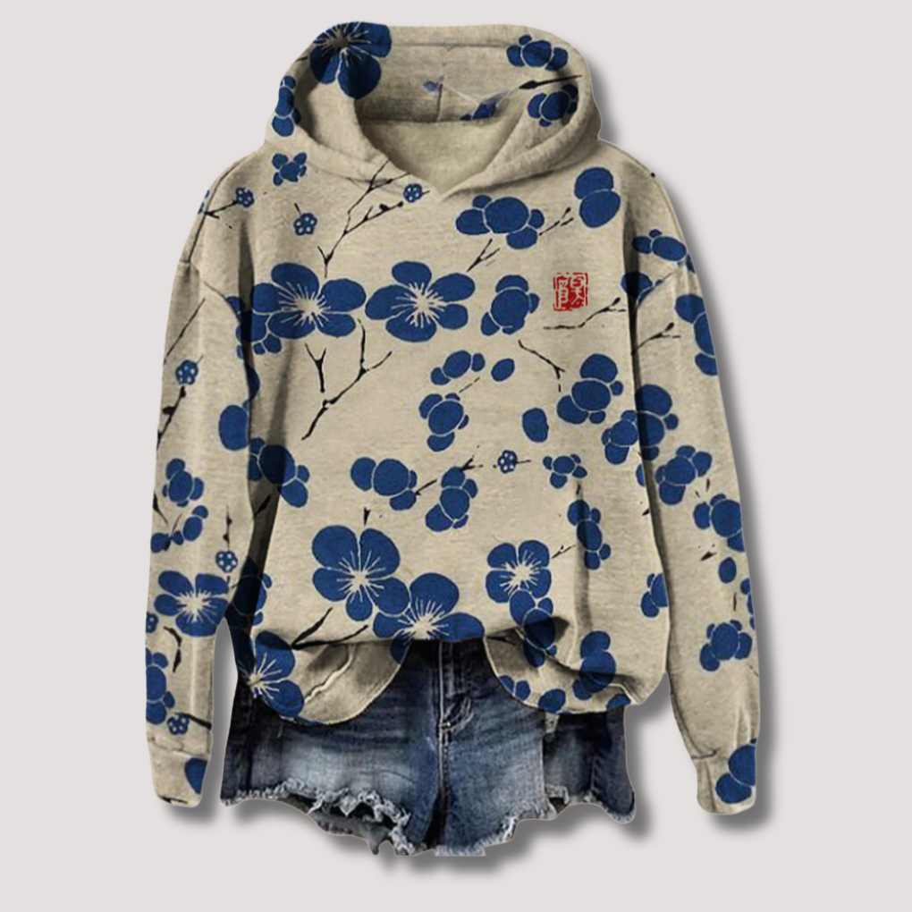 Women's Floral Print Oversized Hoodie Sweatshirt