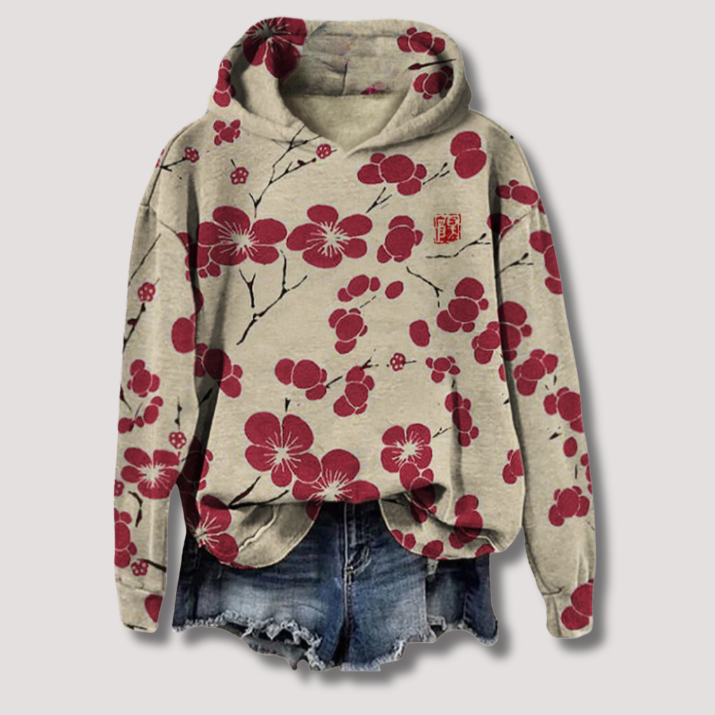 Women's Floral Print Oversized Hoodie Sweatshirt