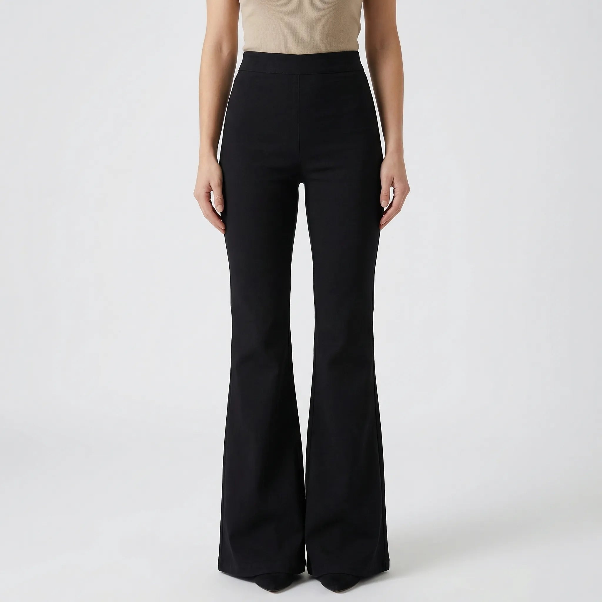 Women's High Waist Flare Corduroy Pants Wide Leg