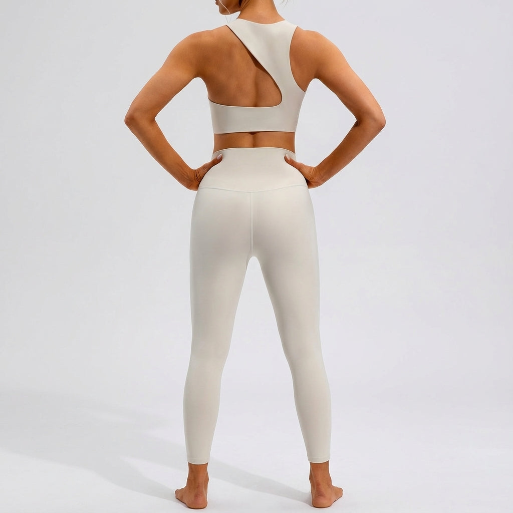 Women's High Waist Racerback Workout Set Leggings & Top