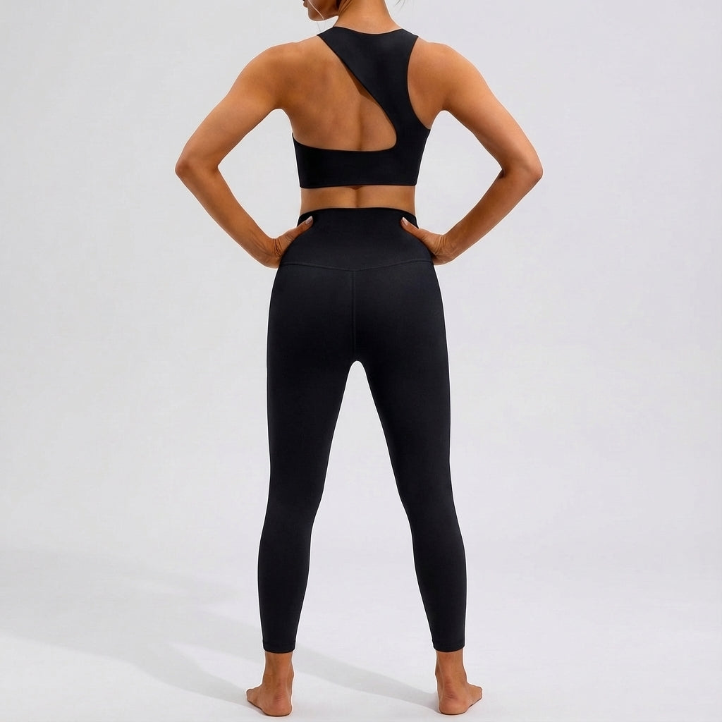 Women's High Waist Racerback Workout Set Leggings & Top