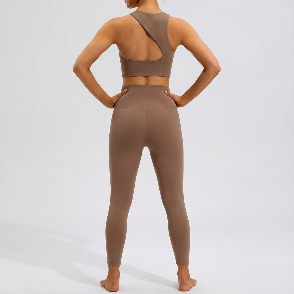 Women's High Waist Racerback Workout Set Leggings & Top