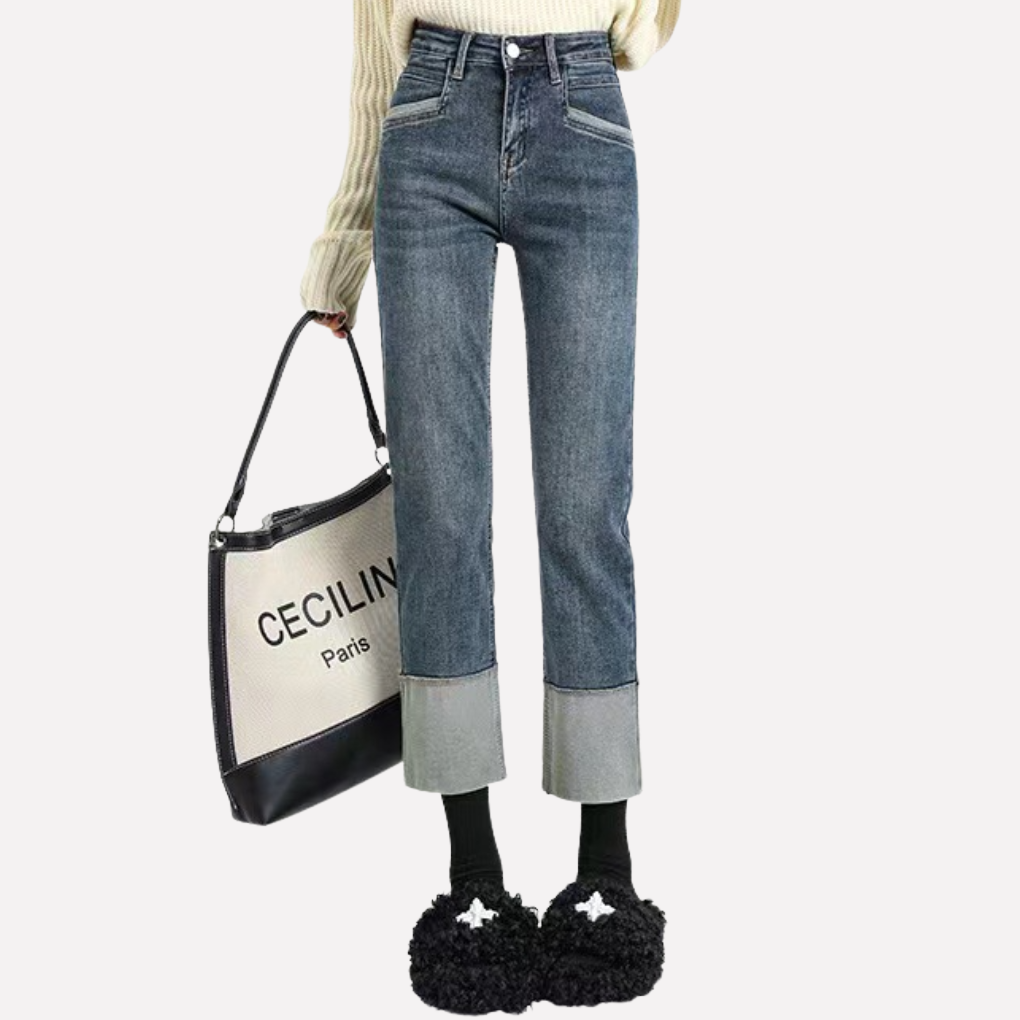 Women's High Waisted Flare Jeans Wide Leg Bell Bottom