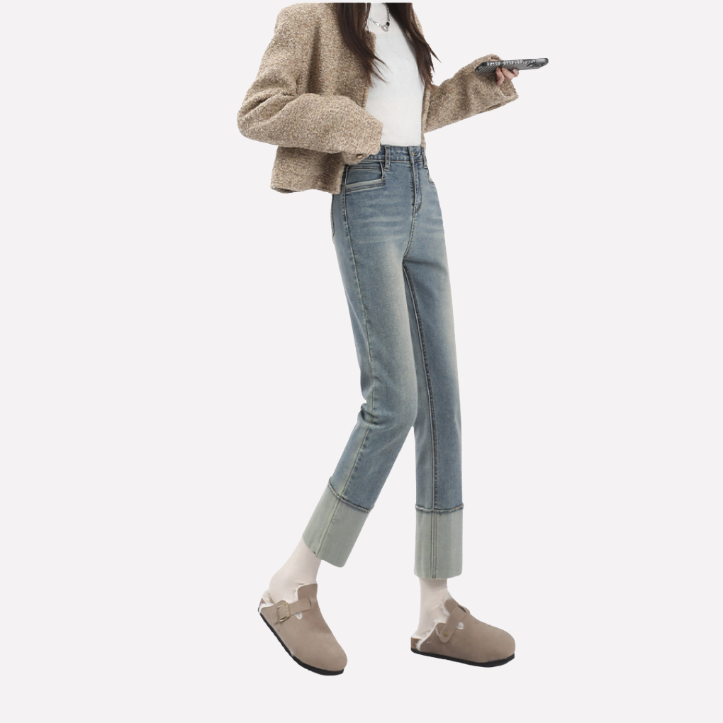 Women's High Waisted Flare Jeans Wide Leg Bell Bottom