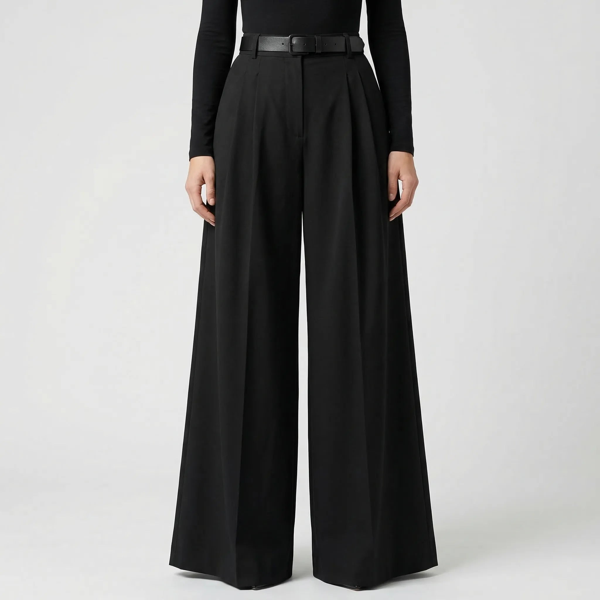 Women's High Waisted Pleated Wide Leg Pants
