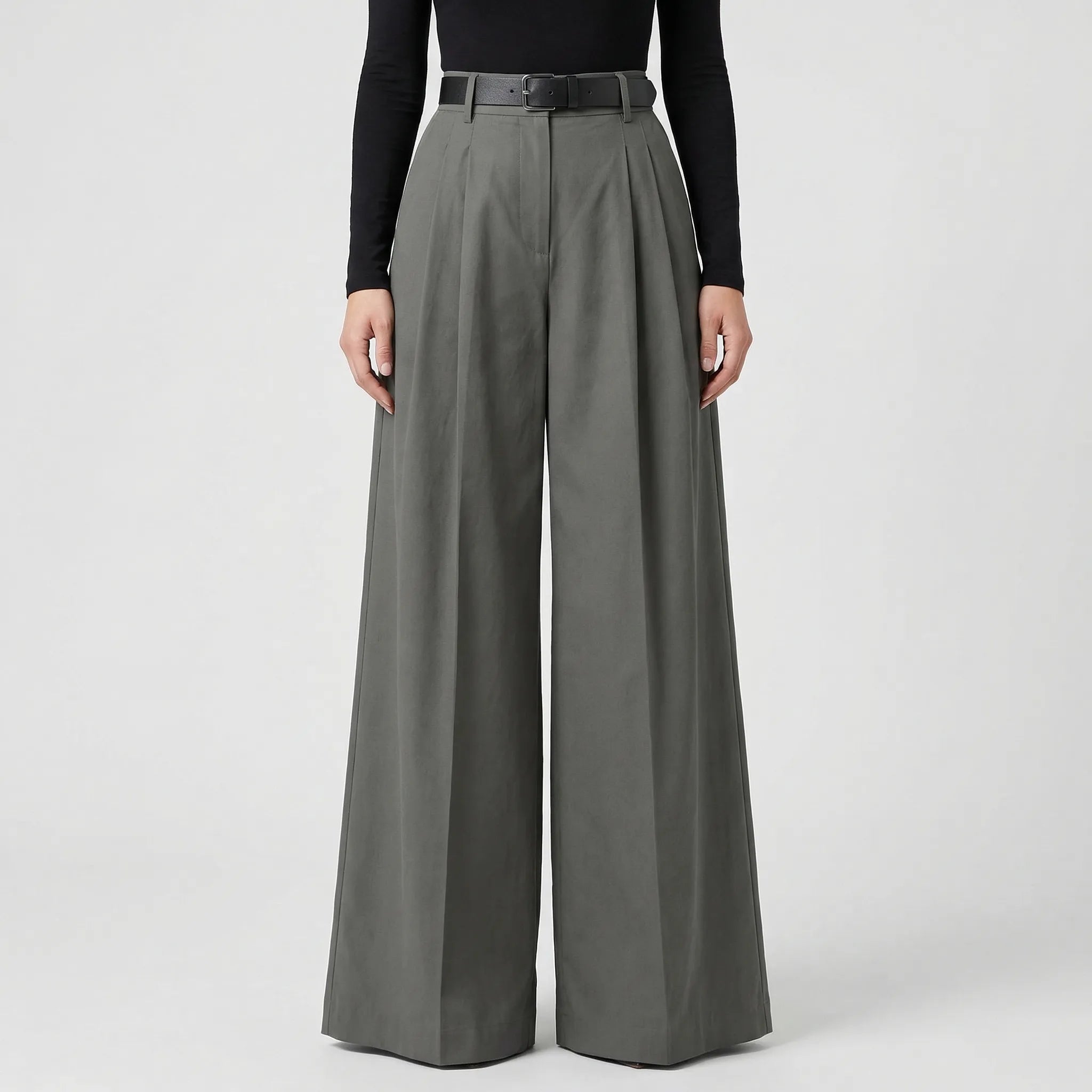 Women's High Waisted Pleated Wide Leg Pants