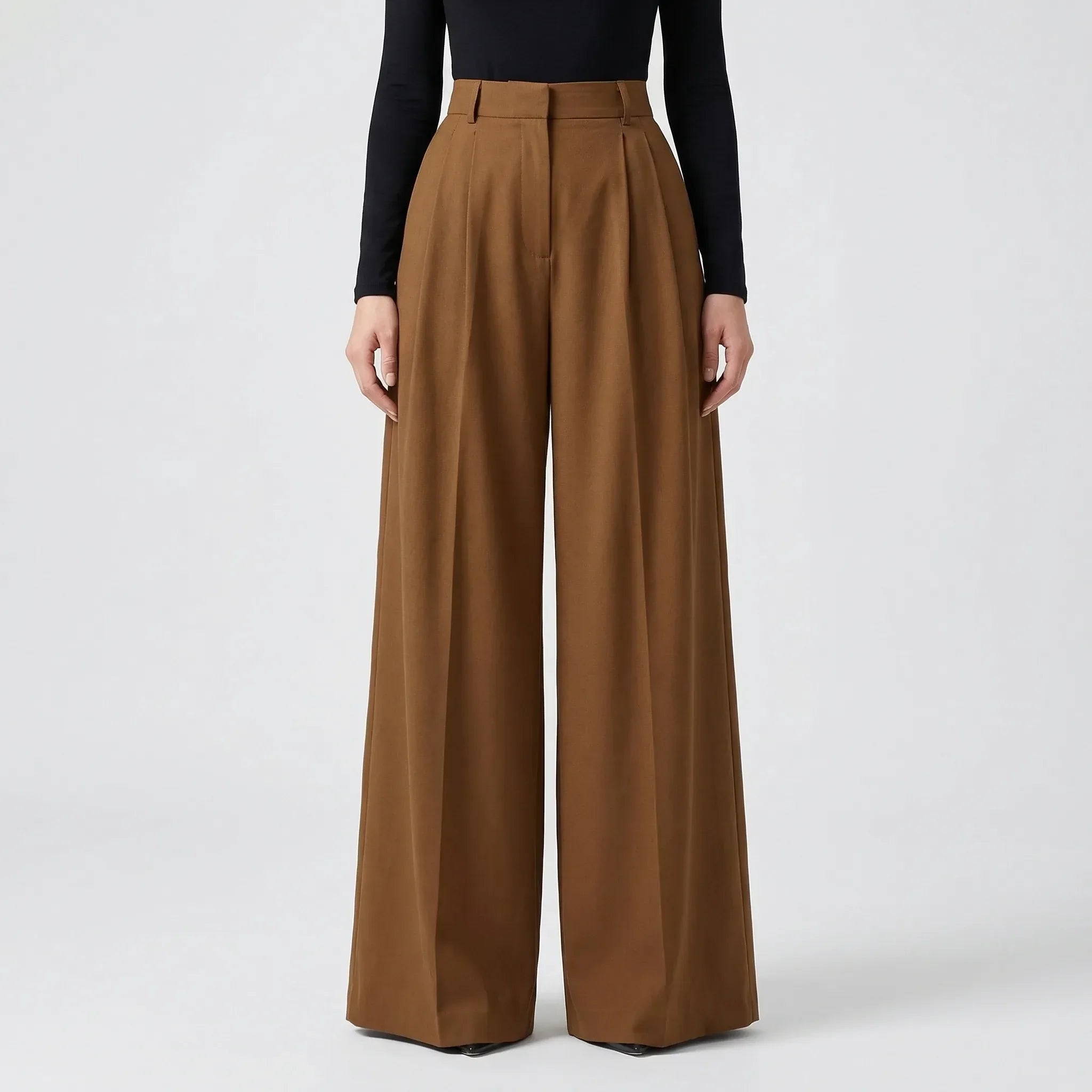 Women's High Waisted Pleated Wide Leg Pants