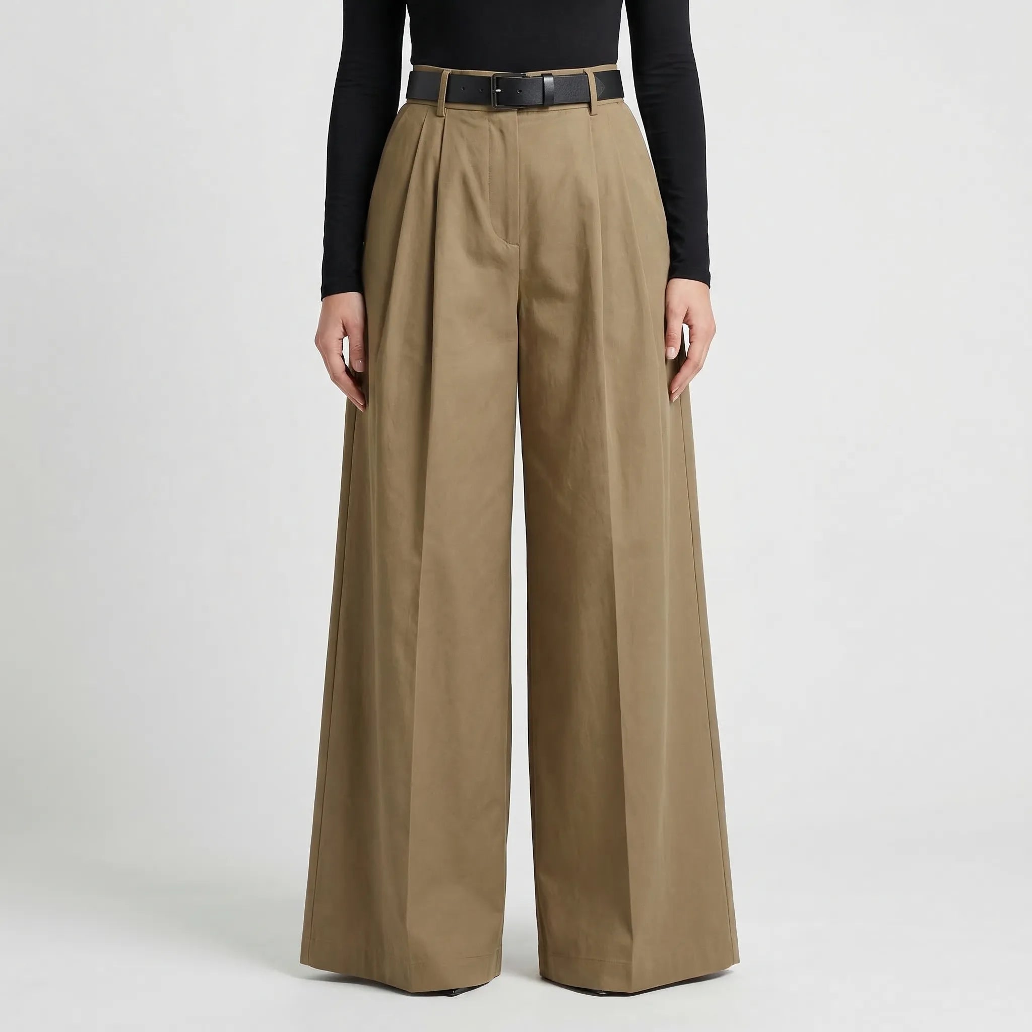 Women's High Waisted Pleated Wide Leg Pants