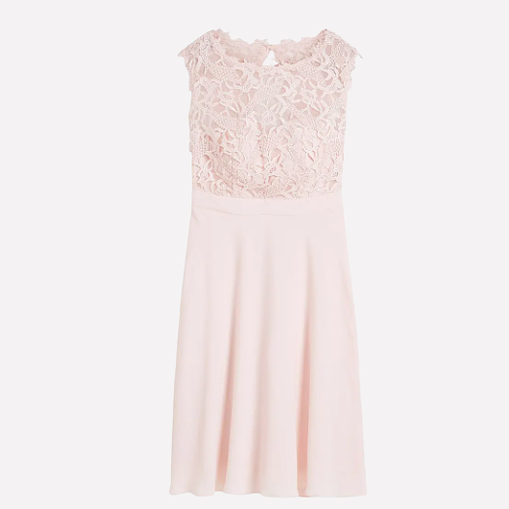 Women's Lace Cocktail Dress Midi Wedding Guest Formal