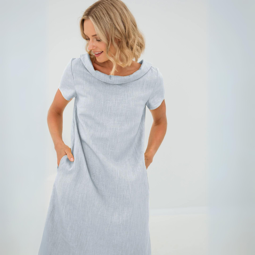 Women's Linen Summer Shift Dress Mini