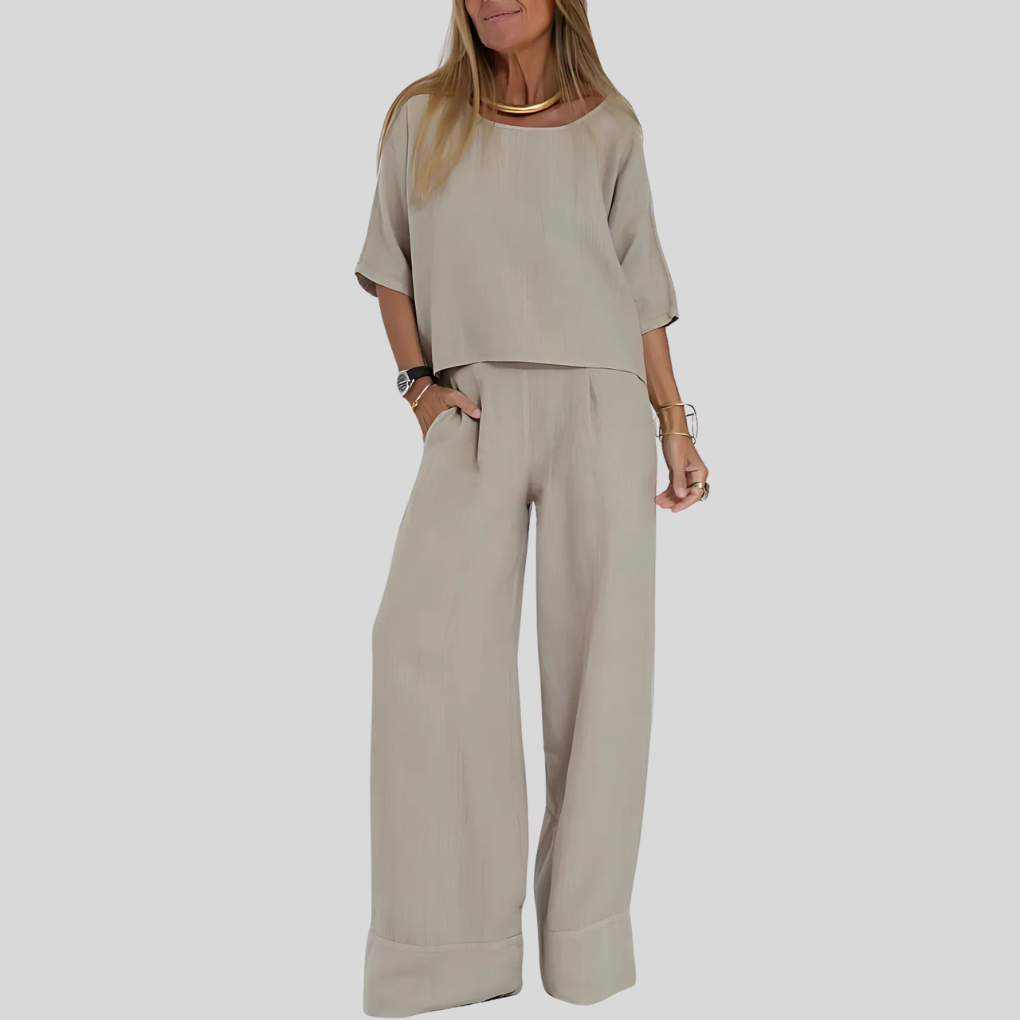 Women's Loungewear Wide Leg Pants Two-Piece Set