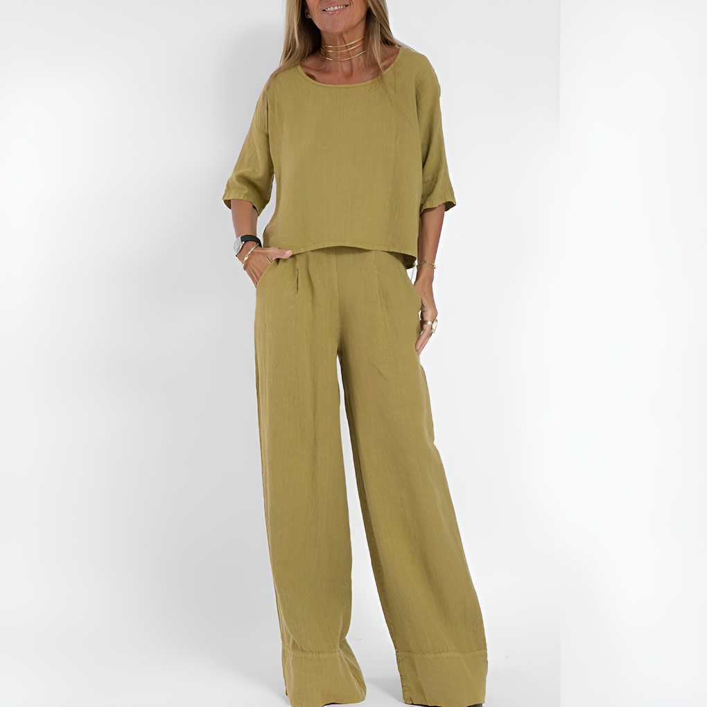 Women's Loungewear Wide Leg Pants Two-Piece Set