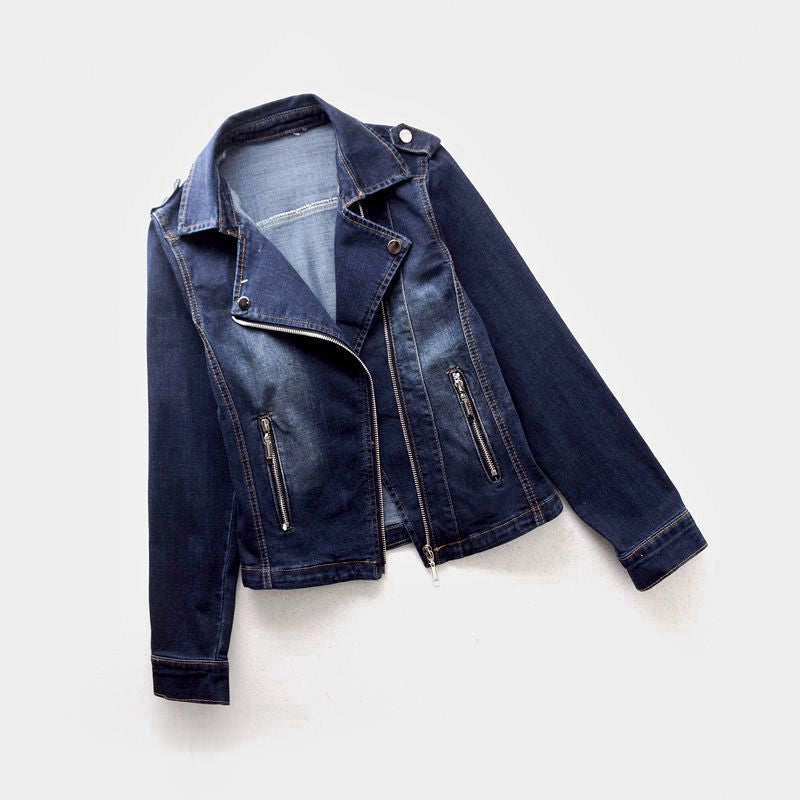 Women's Moto Zip Denim Jacket