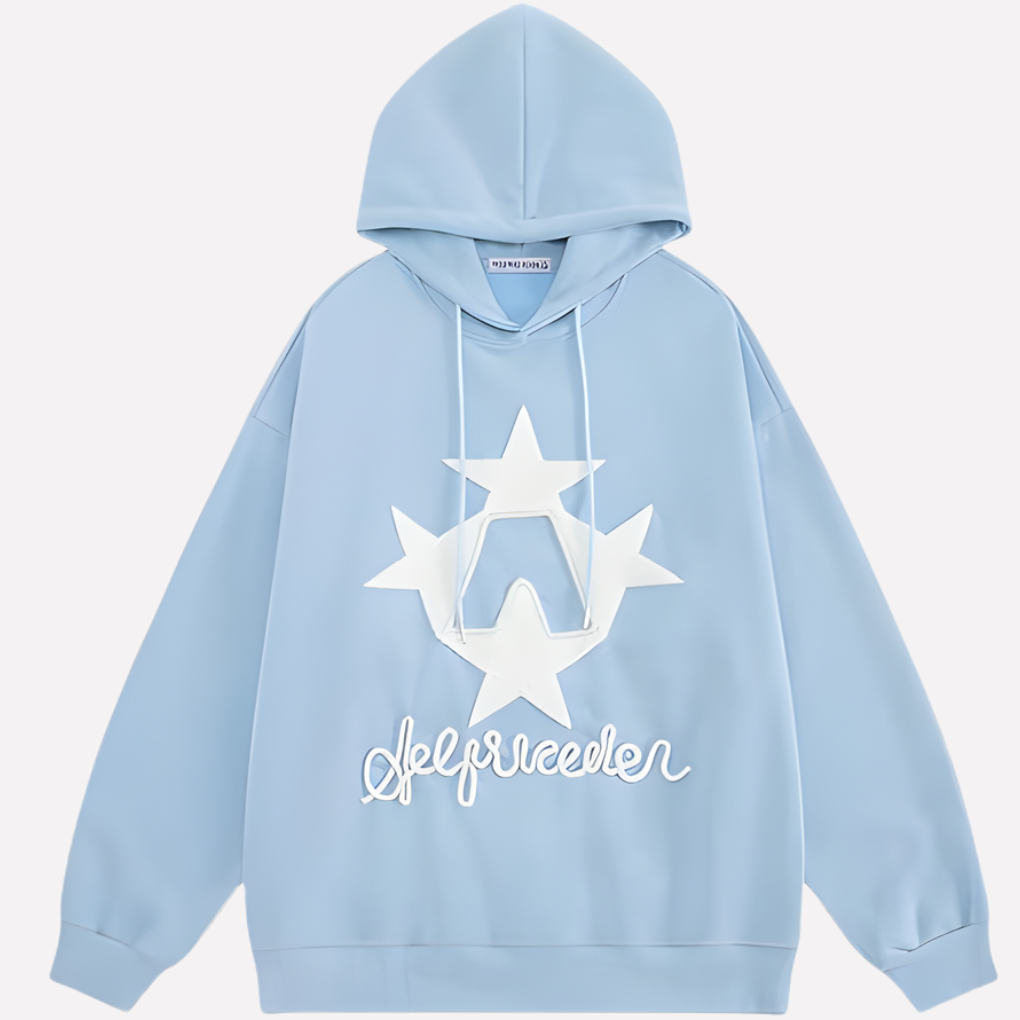 Women's Oversized Star Graphic Hoodie Streetwear Y2K Pullover