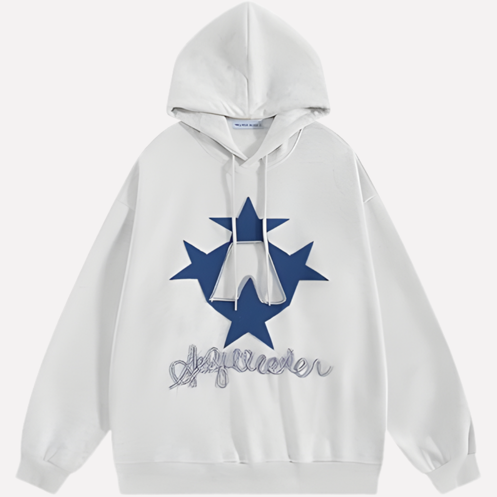 Women's Oversized Star Graphic Hoodie Streetwear Y2K Pullover