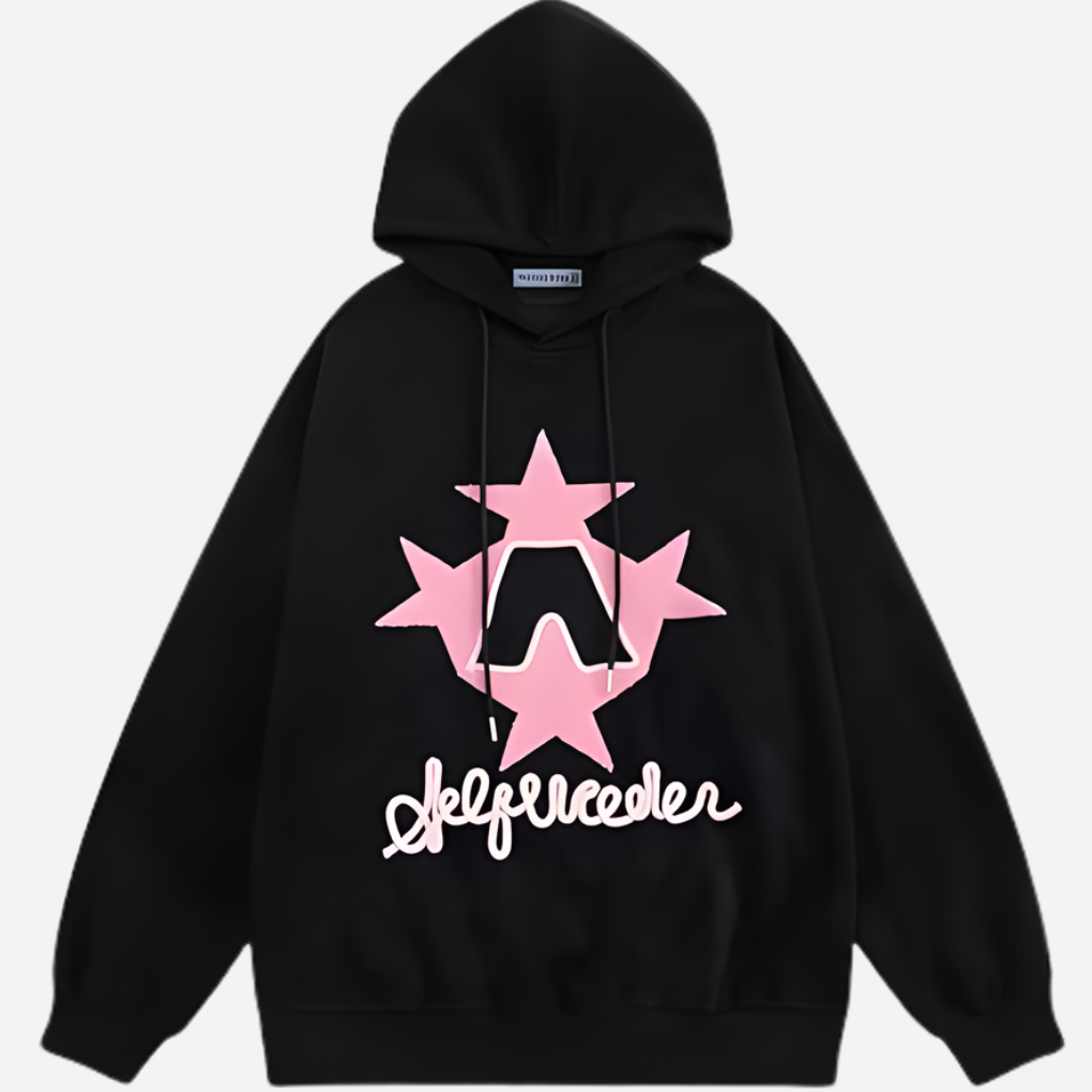 Women's Oversized Star Graphic Hoodie Streetwear Y2K Pullover