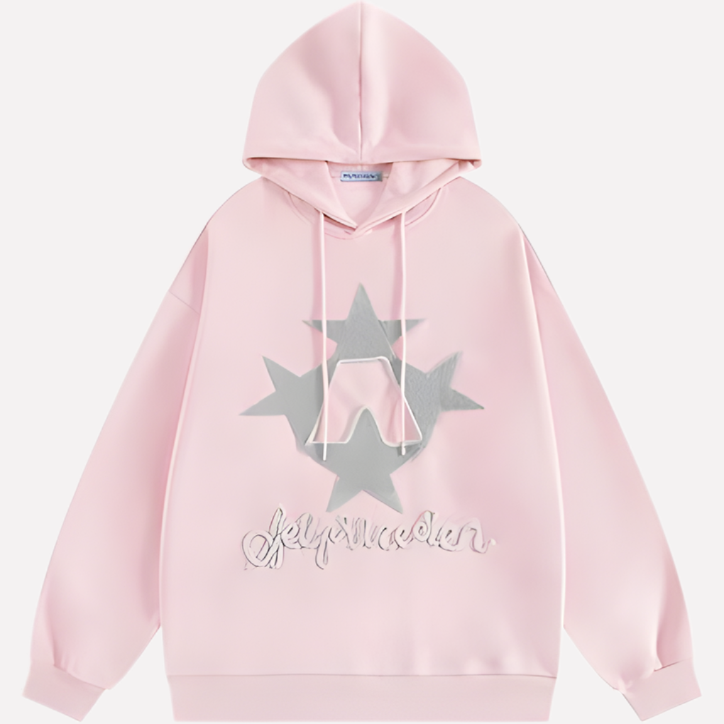 Women's Oversized Star Graphic Hoodie Streetwear Y2K Pullover