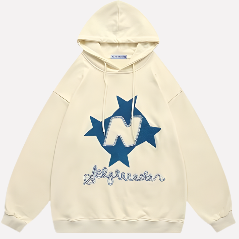 Women's Oversized Star Graphic Hoodie Streetwear Y2K Pullover