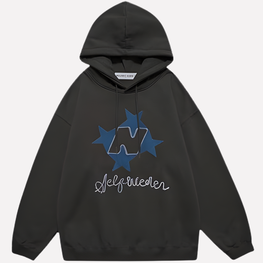 Women's Oversized Star Graphic Hoodie Streetwear Y2K Pullover