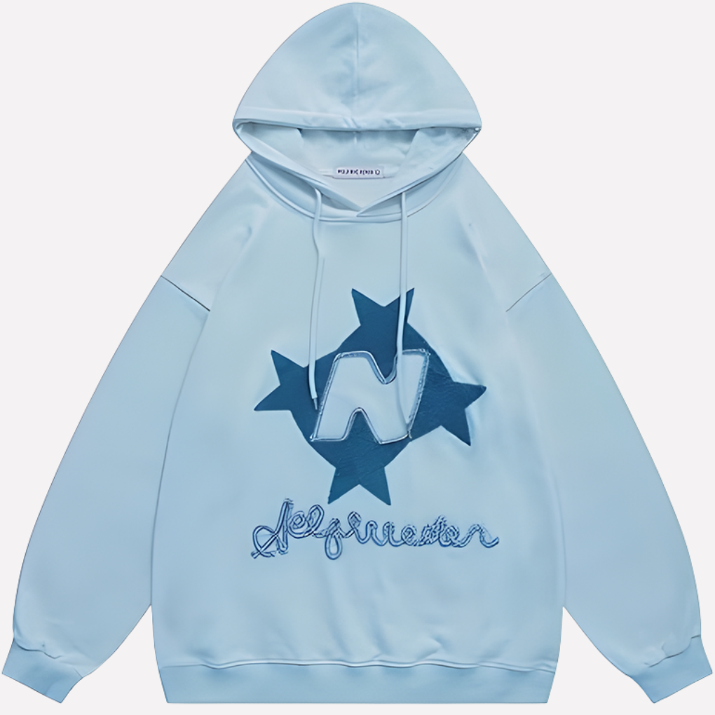 Women's Oversized Star Graphic Hoodie Streetwear Y2K Pullover