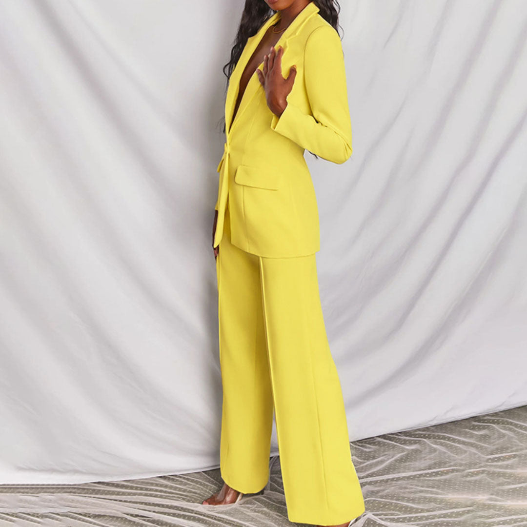 Women's Pant Suit Set Wide Leg Blazer and Trouser