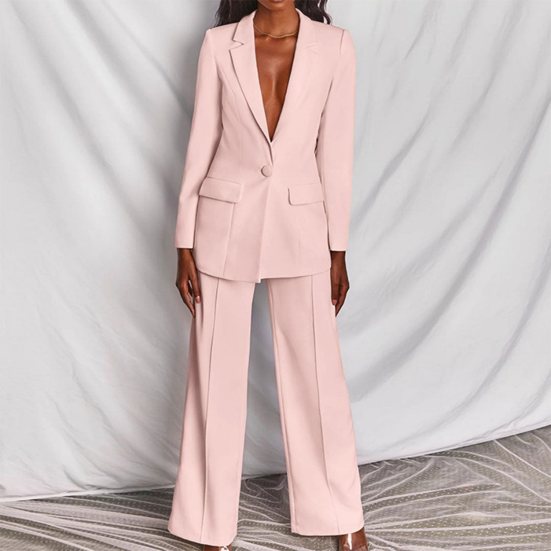 Women's Pant Suit Set Wide Leg Blazer and Trouser