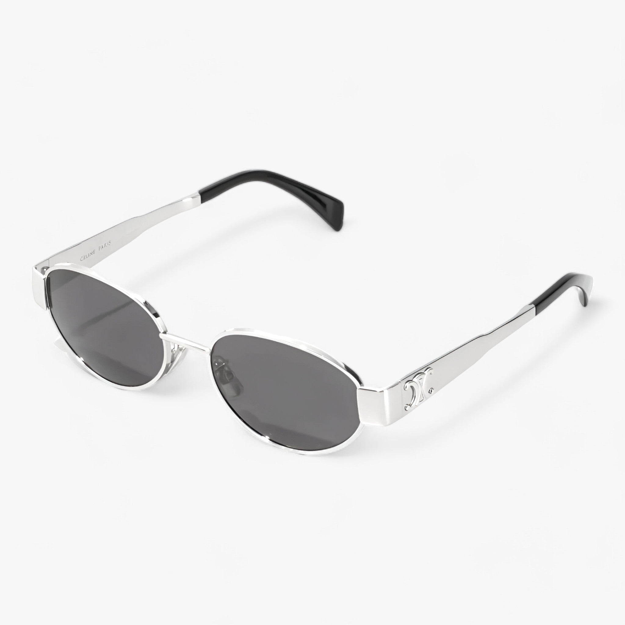 Women's Retro Oval Metal Frame Sunglasses Gold-Tone