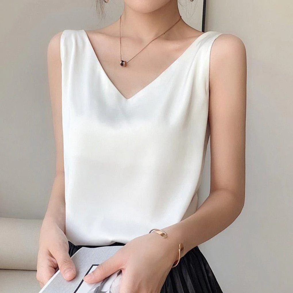 Women's Satin V-Neck Tank Top Camisole