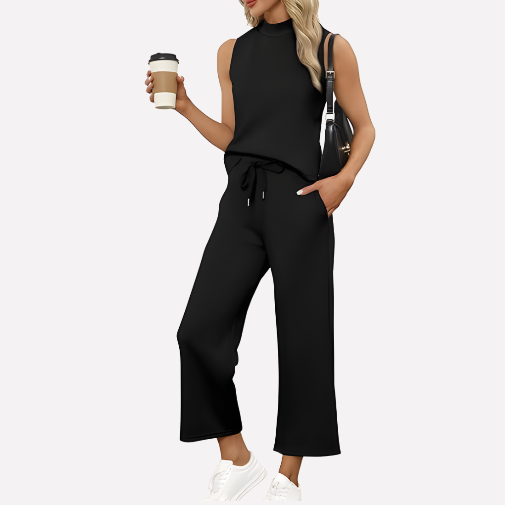 Women's Sleeveless Wide Leg Loungewear Set