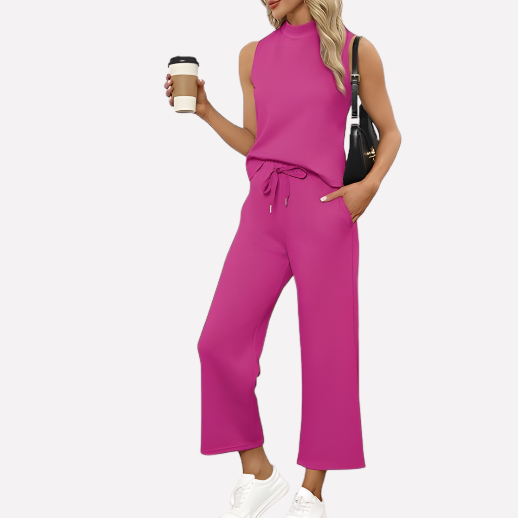 Women's Sleeveless Wide Leg Loungewear Set