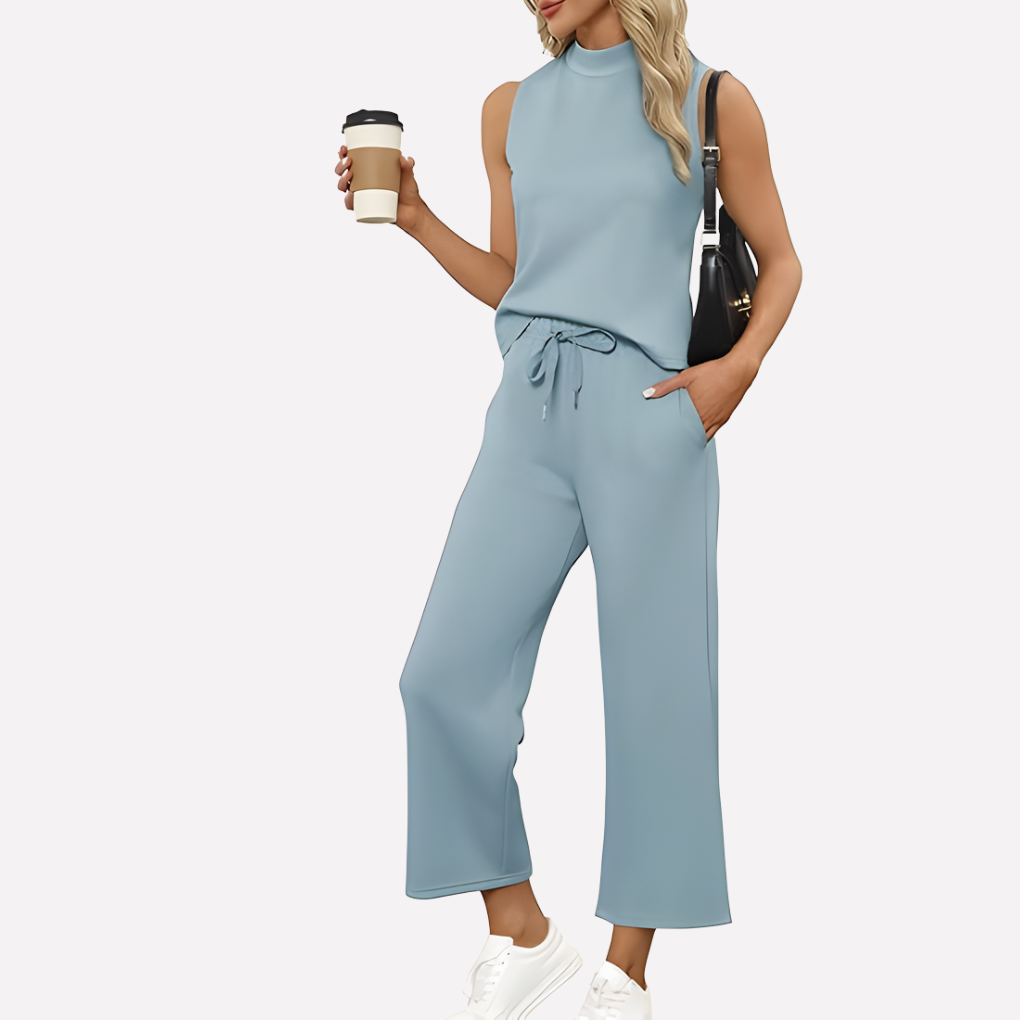 Women's Sleeveless Wide Leg Loungewear Set