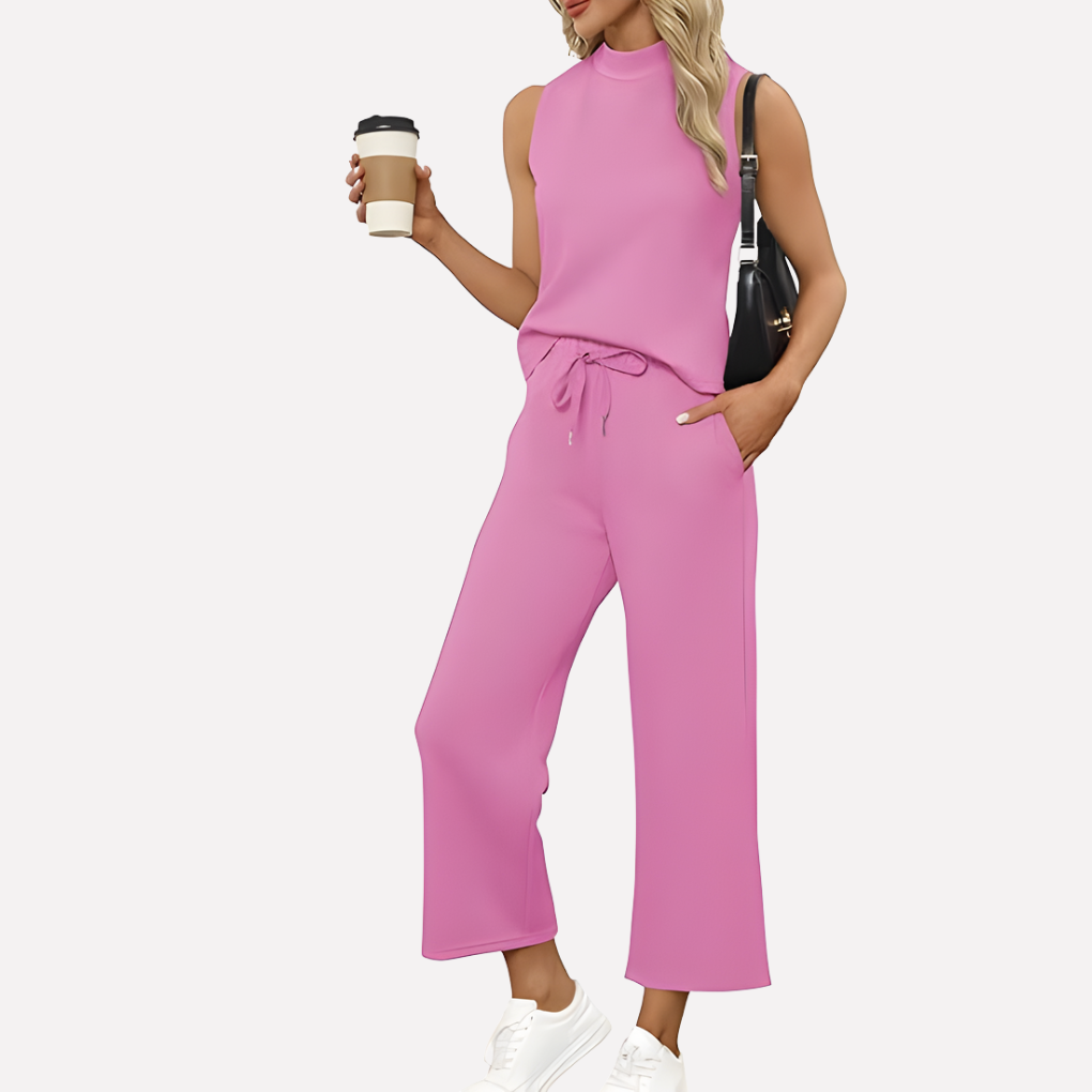 Women's Sleeveless Wide Leg Loungewear Set