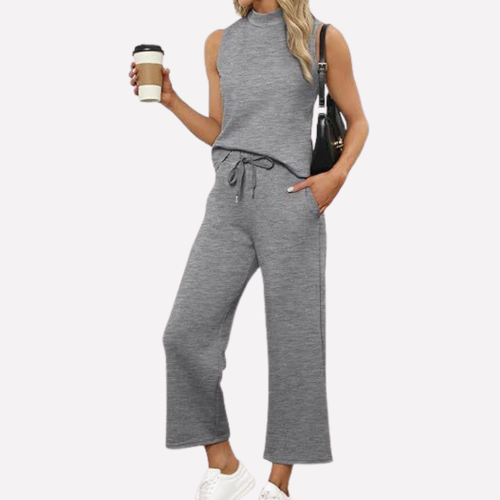 Women's Sleeveless Wide Leg Loungewear Set