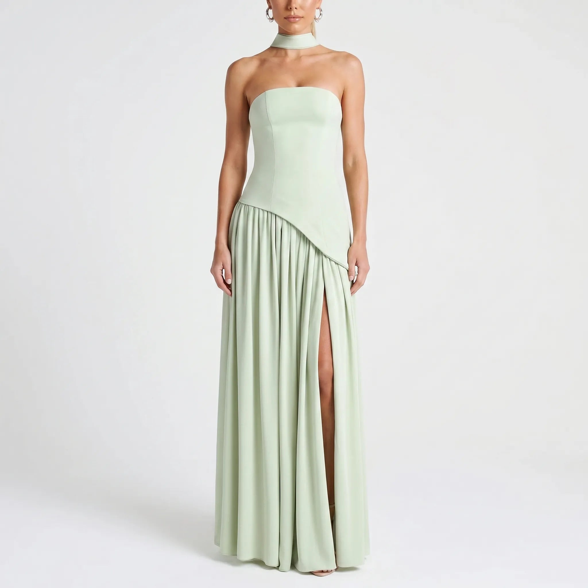 Women's Strapless Corset Formal Dress Maxi