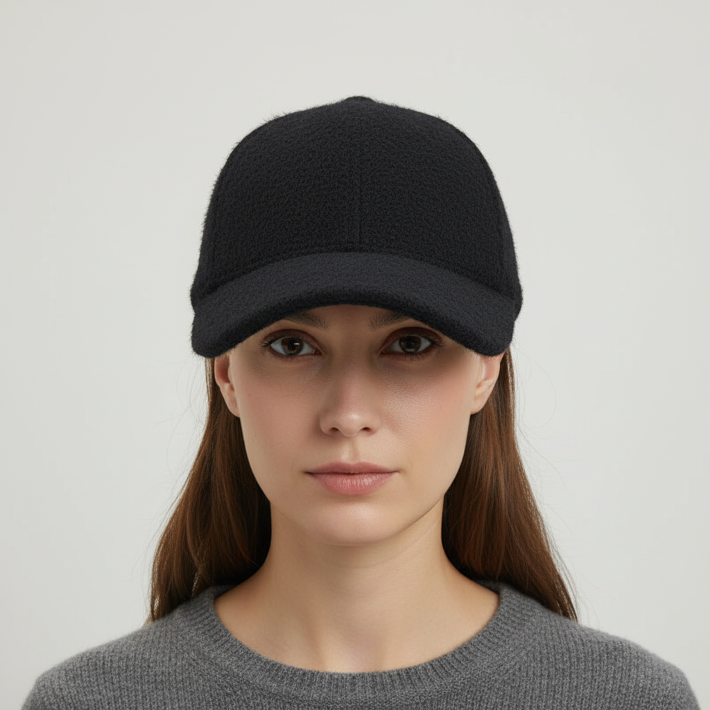 Women's Textured Knit Baseball Cap Structured Curved Brim