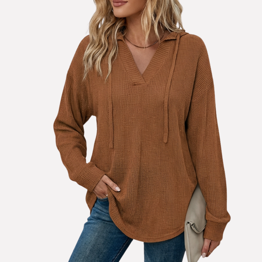 Women's V-Neck Oversized Hoodie Sweatshirt