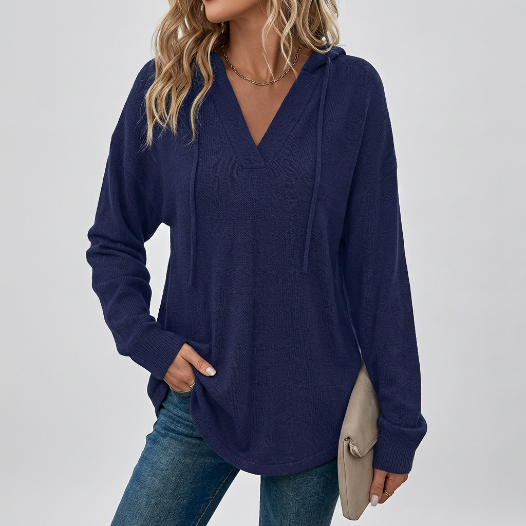Women's V-Neck Oversized Hoodie Sweatshirt