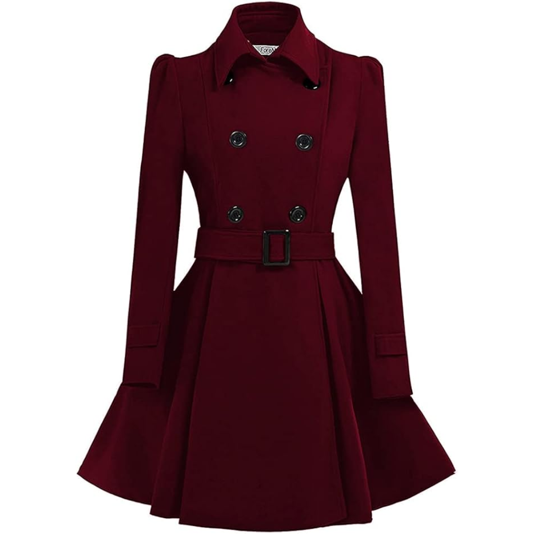 Women's Double Breasted Belted Trench Coat