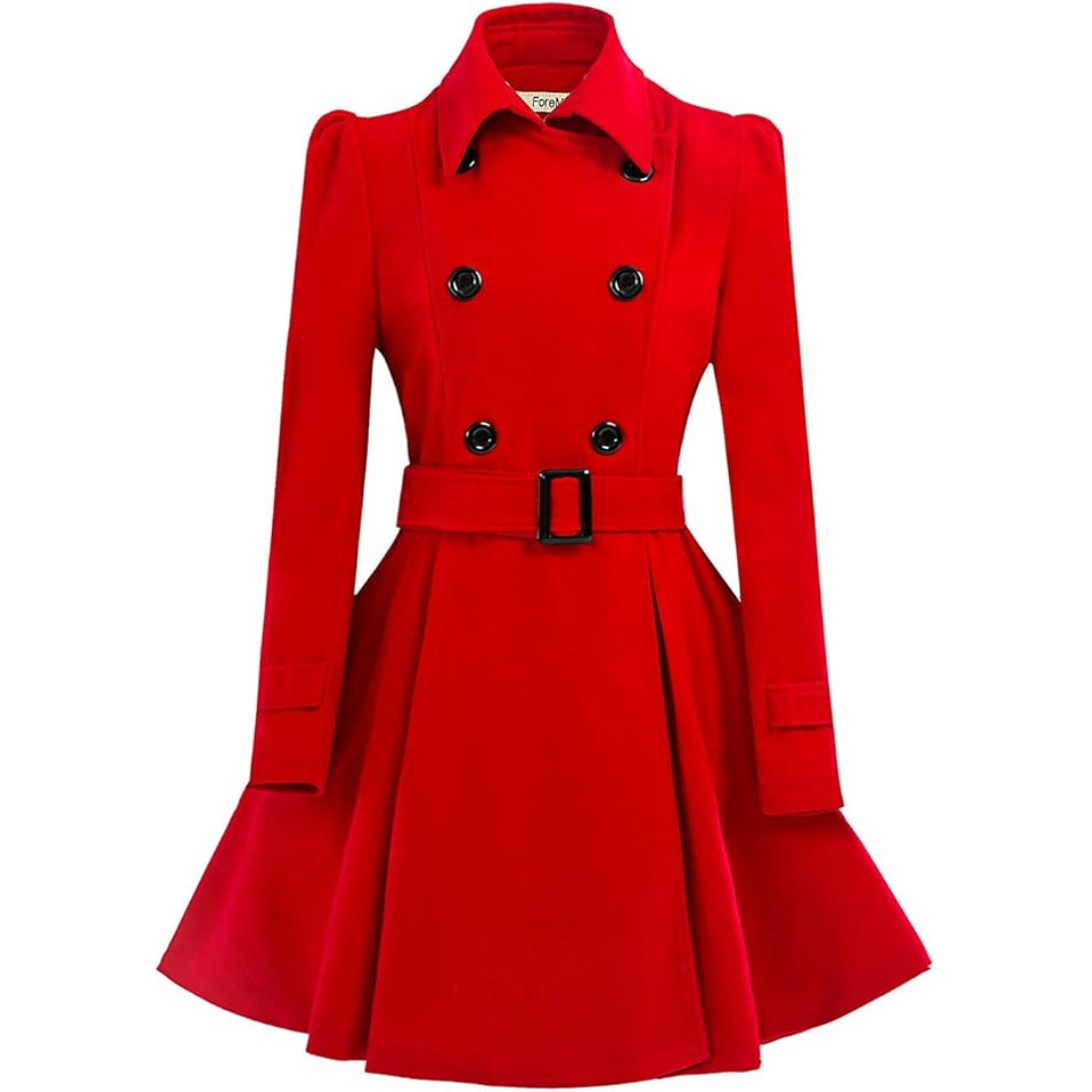 Women's Double Breasted Belted Trench Coat