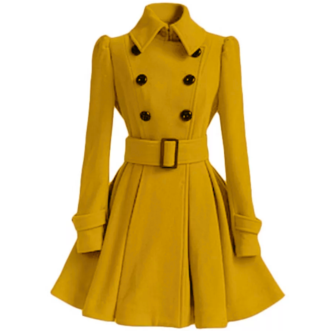 Women's Double Breasted Belted Trench Coat