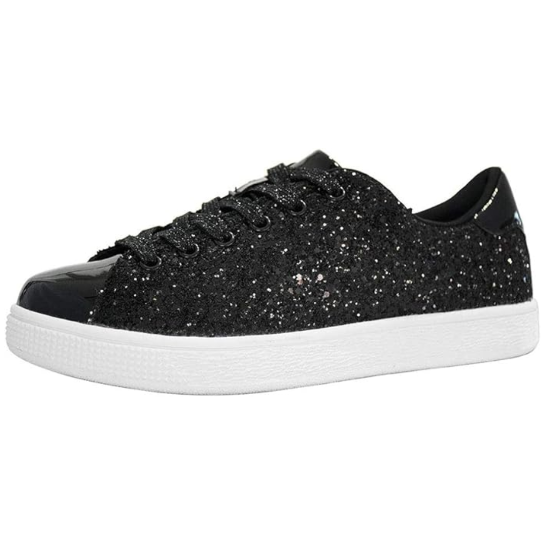 Women's Glitter Lace-Up Sneakers