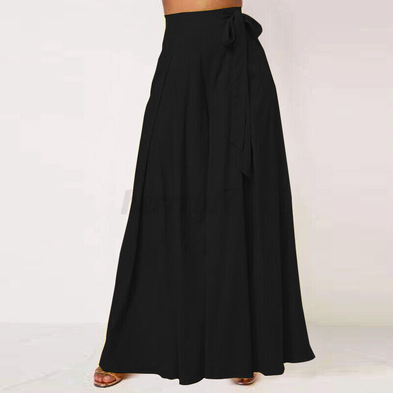 Women's Plus Size High Waist Tie Front Trousers