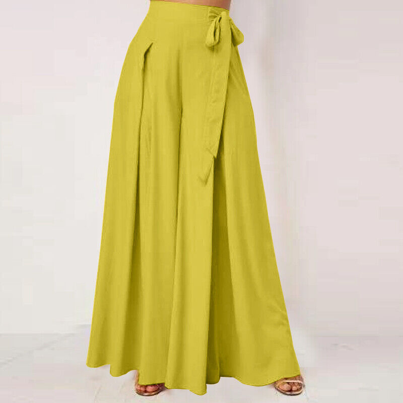 Women's Plus Size High Waist Tie Front Trousers